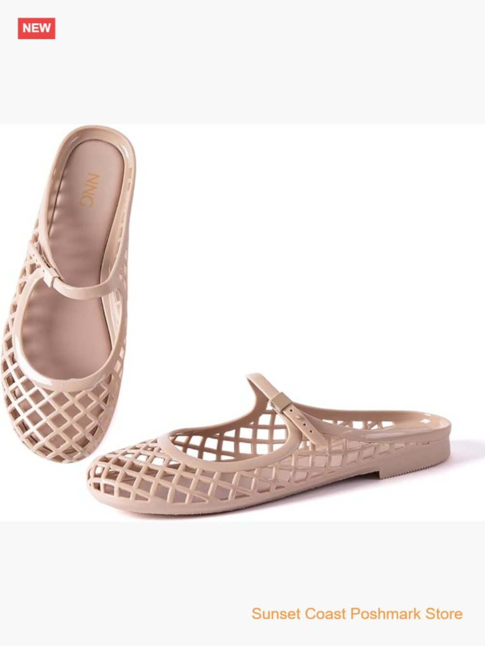 Mary Jane Jelly Mule Flat Sandals Waterproof Beach Pool Comfort Breathable